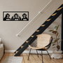 Wallity Three Monkeys-M Escultura de pared metálica negra